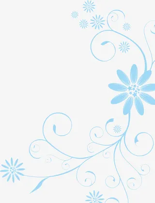 蓝色花纹免抠