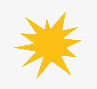 黄色白边爆炸信息框免抠