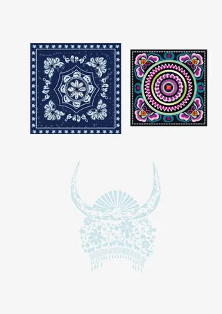 矢量苗族图案花纹饰品免抠