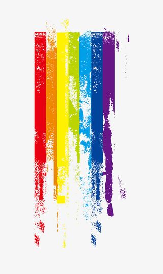 水彩墨迹彩虹条免抠