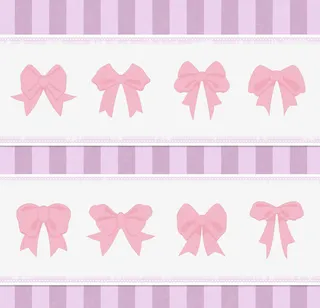 经典系蝴蝶结装饰花边条矢量图免抠