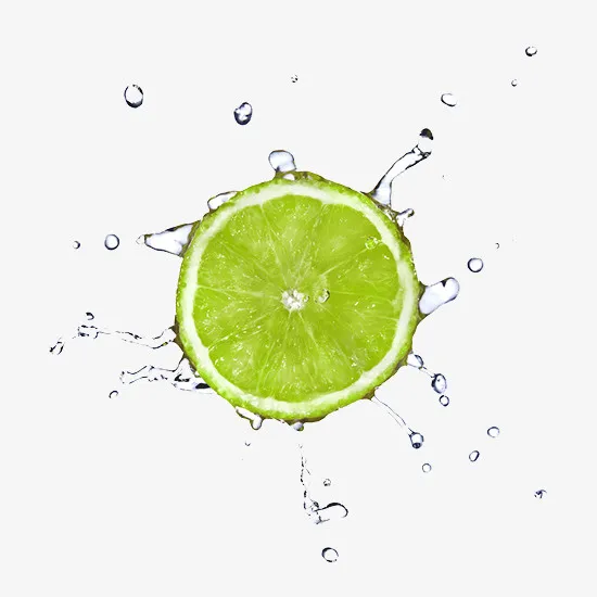 水珠中的柠檬免抠