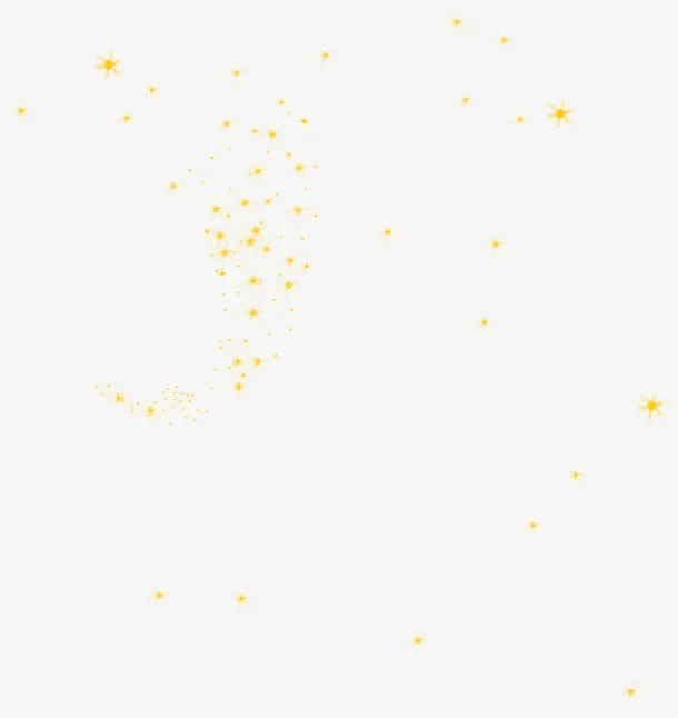 黄色散落星光中秋免抠