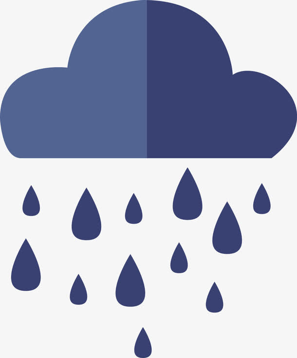 扁平化矢量下雨图标免抠