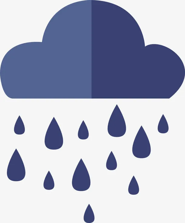 扁平化矢量下雨图标免抠