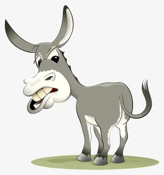 漏大门牙的浅灰色骡子免抠