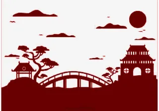 中式建筑剪影免抠