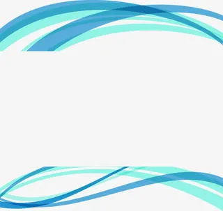 蓝色曲线线条免抠