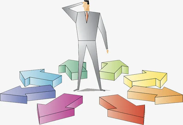 商务人物插图箭头指示方向免抠