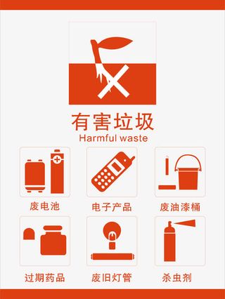 有害垃圾免抠标签元素