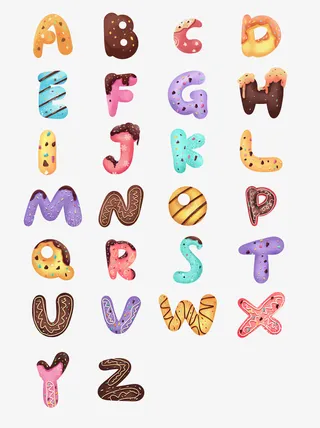 26 英文字母 糖果免抠
