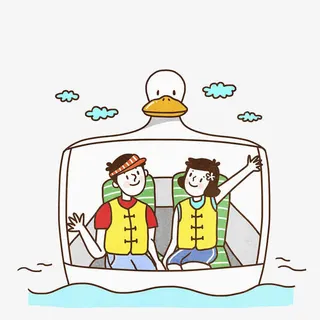 坐在浏览车的男女免抠