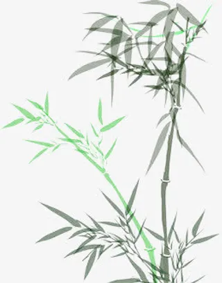 水墨竹子免抠
