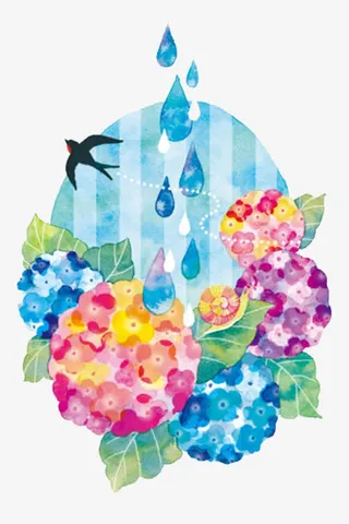 花朵和燕子免抠