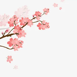 粉色手绘梅花免抠