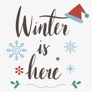 圣诞雪花帽子设计标签免抠