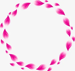 粉红色花瓣边框免抠