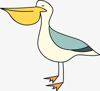 手绘小鸟可爱鹈鹕免抠