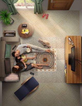 一家三口家居生活免抠