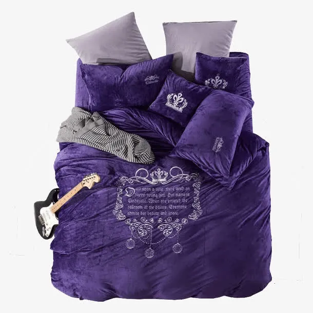 床上用品法莱绒四件套免抠