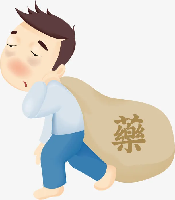 创意卡通病人免抠