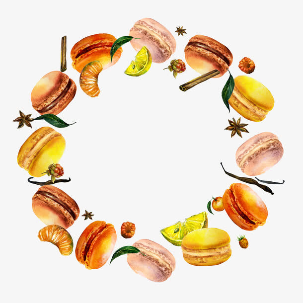 手绘马卡龙免抠