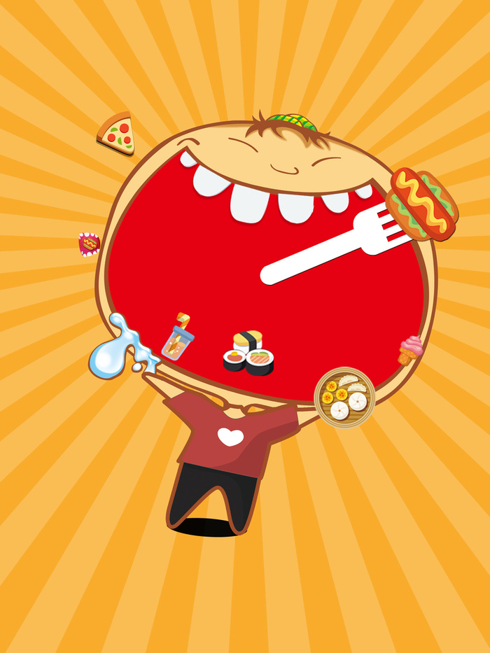 美食吃货节宣传海报背景高清