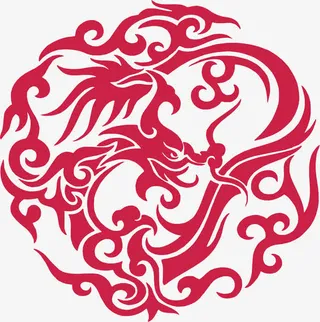 中式花纹图案祥云龙纹免抠