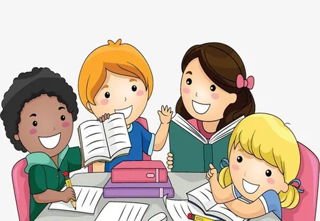 手绘小孩开心的学习免抠 手绘小孩开心的学习免抠