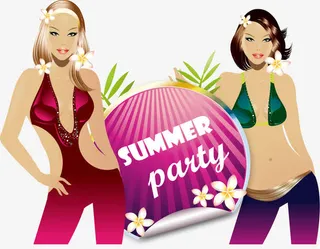 闪亮的比基尼少女免抠