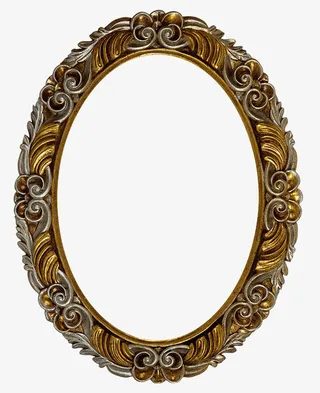 圆形木雕边框设计免抠