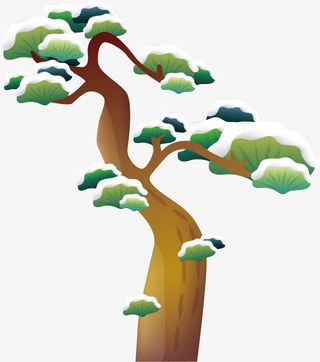 手绘松树矢量图免抠