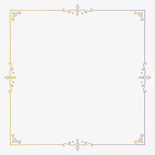 渐变花纹纹样边框免抠