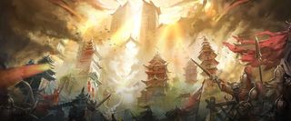 古代战场人物拼杀背景高清