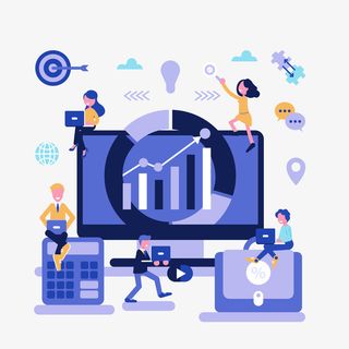 蓝色商务标签矢量图免抠