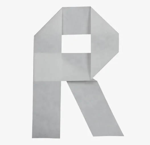 纸张折叠字母R免抠