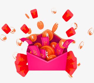 红色简约红包装饰图案免抠