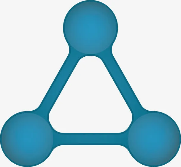 蓝色三角形分子免抠