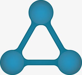 蓝色三角形分子免抠