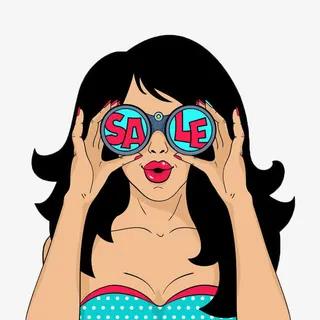 性感红唇女孩的漫画卡通形象免抠