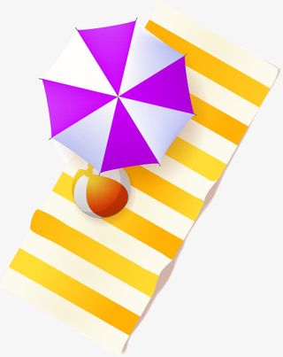 浴巾夏日装饰图案免抠