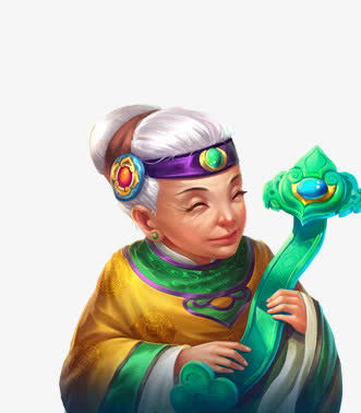 立绘半身像白发老奶奶免抠