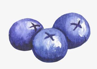 卡通手绘水果装饰海报设计蓝莓免抠