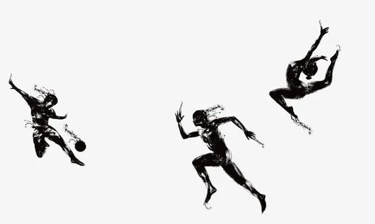 运动的泼墨人免抠