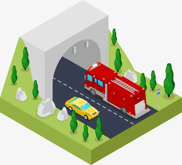 立体城市建设高楼道路模型图案免抠