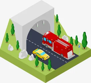 立体城市建设高楼道路模型图案免抠