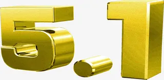 5.1渐变金色效果PSD设计素材免抠