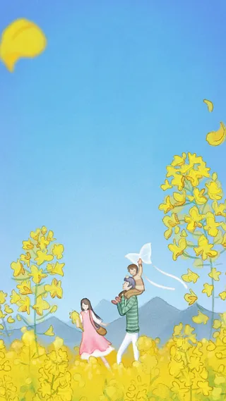 清新文艺唯美插画H5背景高清