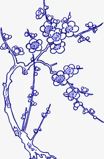 青花瓷梅花装饰图案免抠素材免抠 青花瓷梅花装饰图案免抠素材免抠