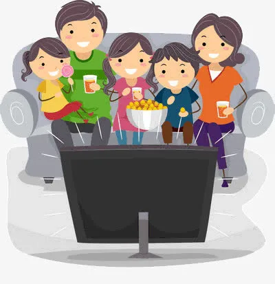 一家人在看电视免抠